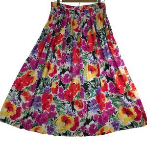 Vintage Mr. Witt Floral Fairy Midi Skirt 12 Multi Deadstock USA Colorful Boho
